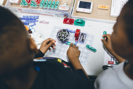 People working with equipment