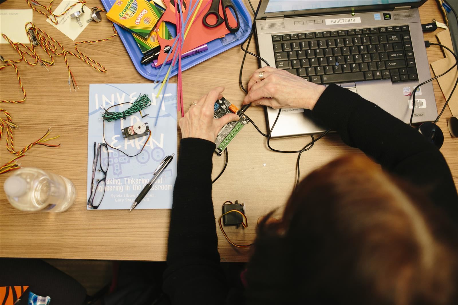 Person working with equipment